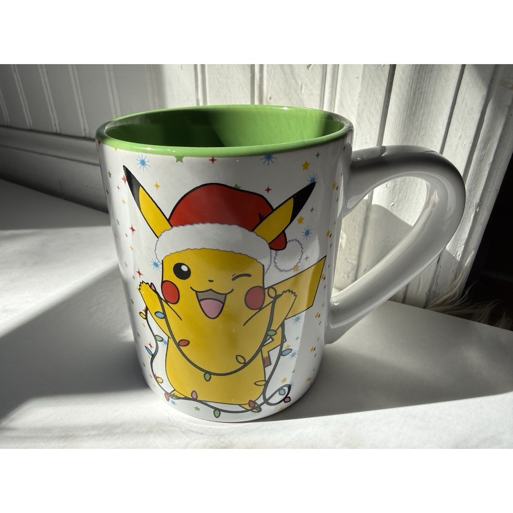 Pokemon Pikachu Holiday Christmas Lights Santa Coffee Mug Tea Cup 14 Ounce NEW
